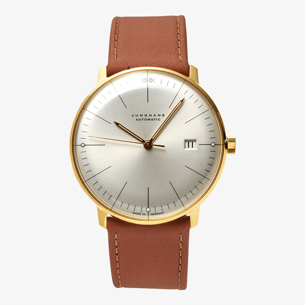 max bill Automatic｜Bar index｜Date｜White-Gold-Light Brown｜JUNGHANS