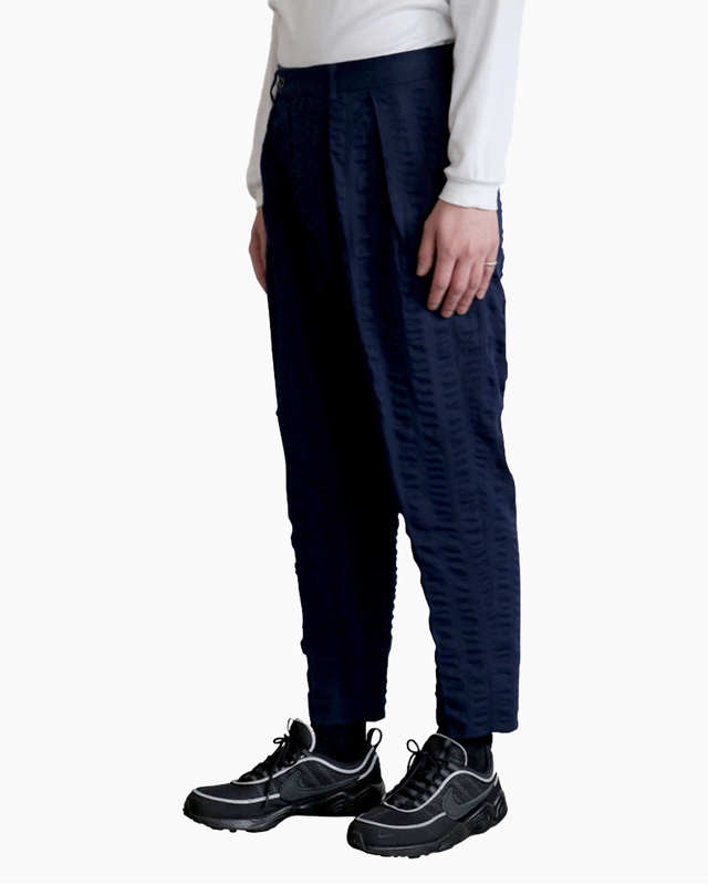 Jumbo Sheersucker｜TAPERED – NAVY｜NEAT