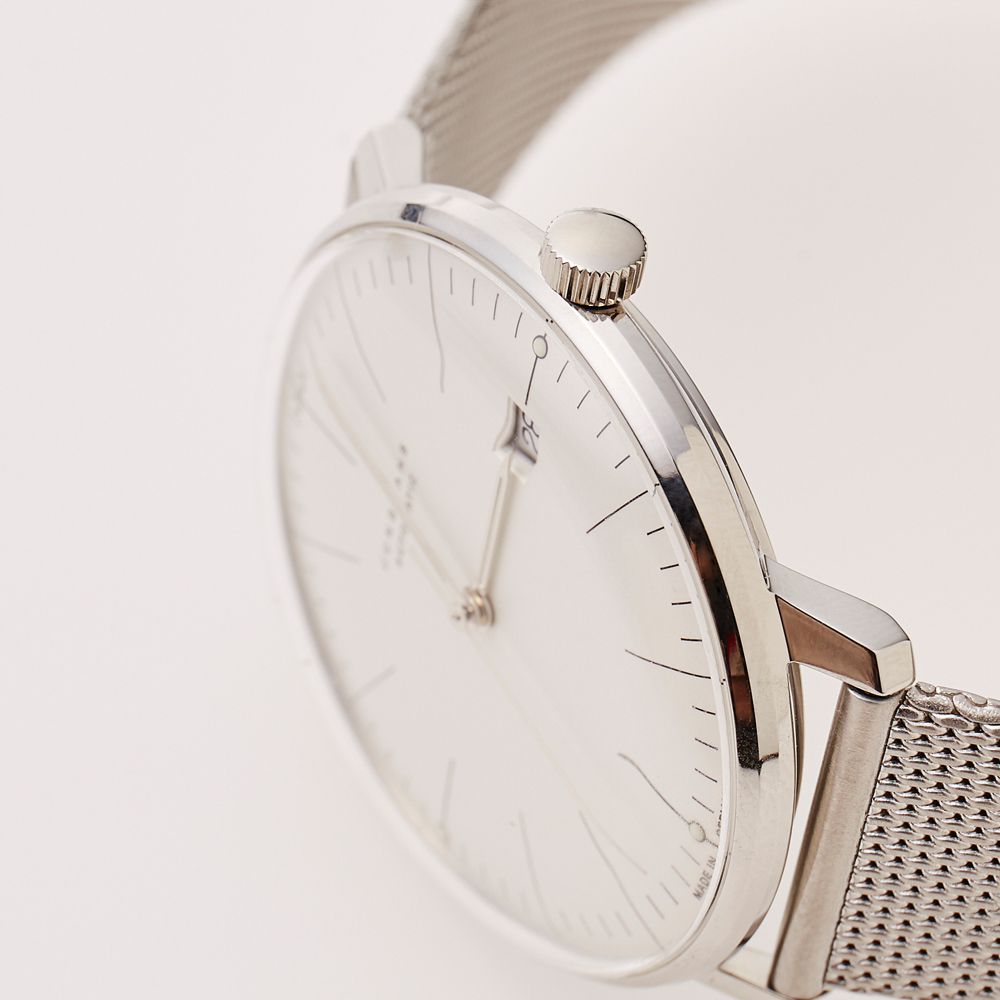 max bill Automatic｜Bar index｜Date｜White-Silver｜JUNGHANS