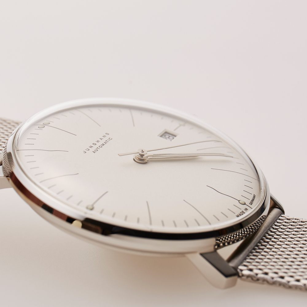 max bill Automatic｜Bar index｜Date｜White-Silver｜JUNGHANS