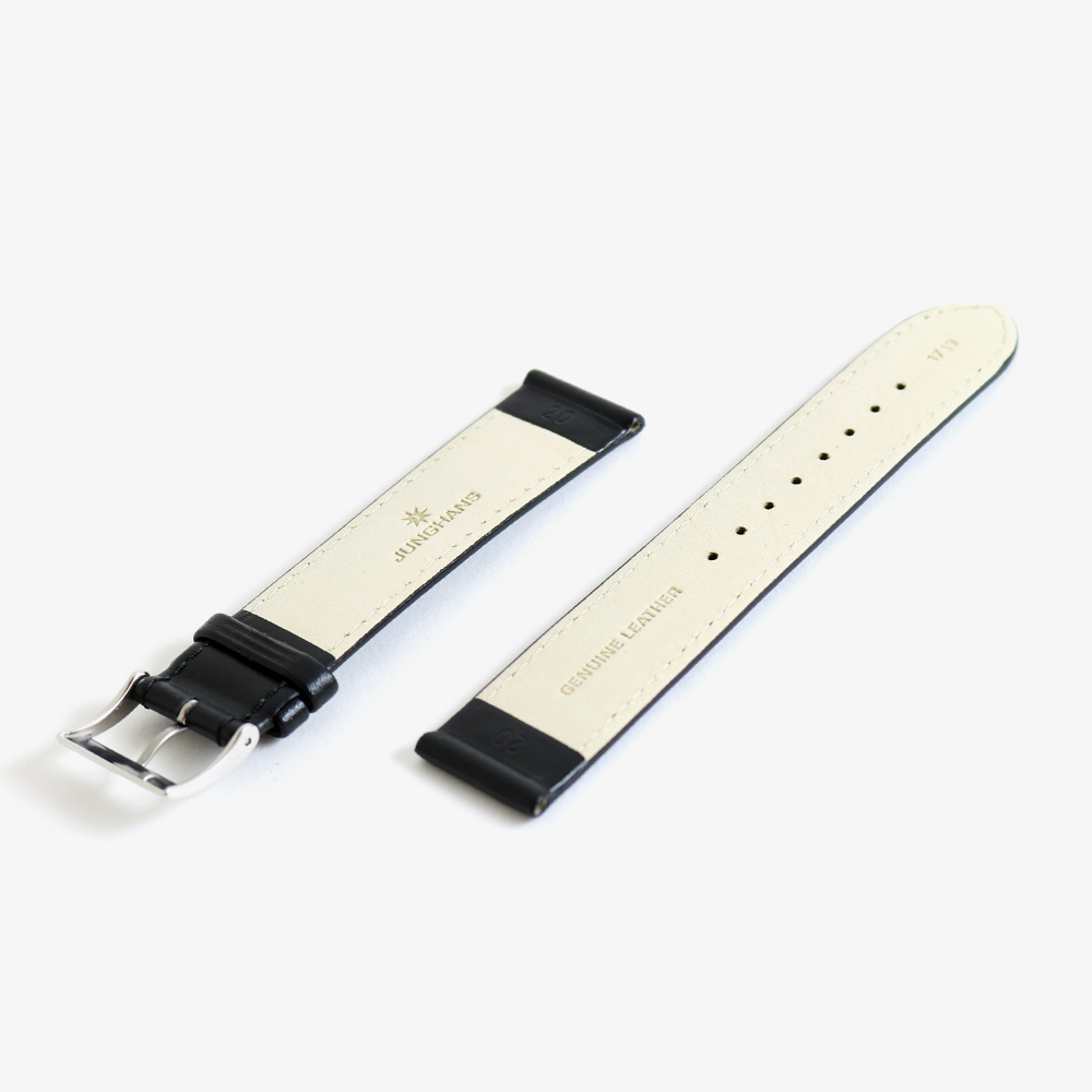 max bill Leather band 20mm - Black｜JUNGHANS