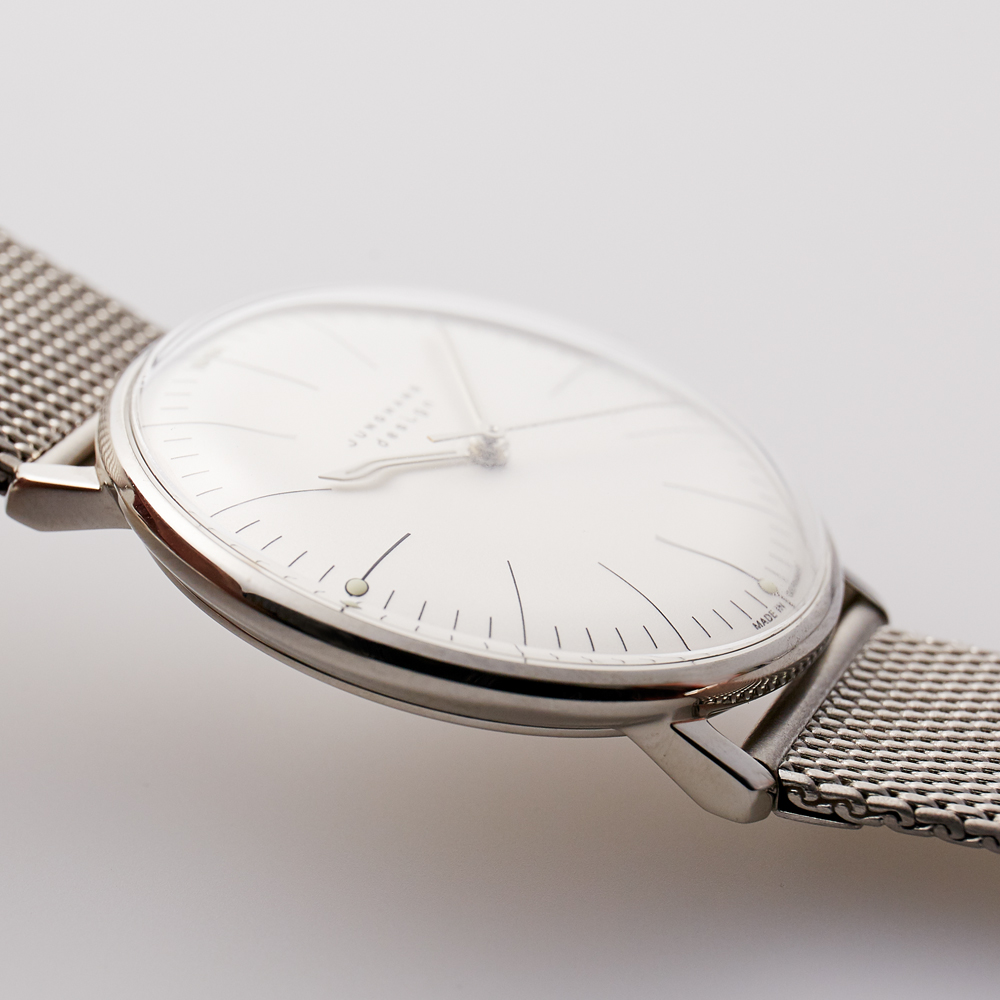 max bill Handaufzug｜Bar index｜White-Silver｜JUNGHANS