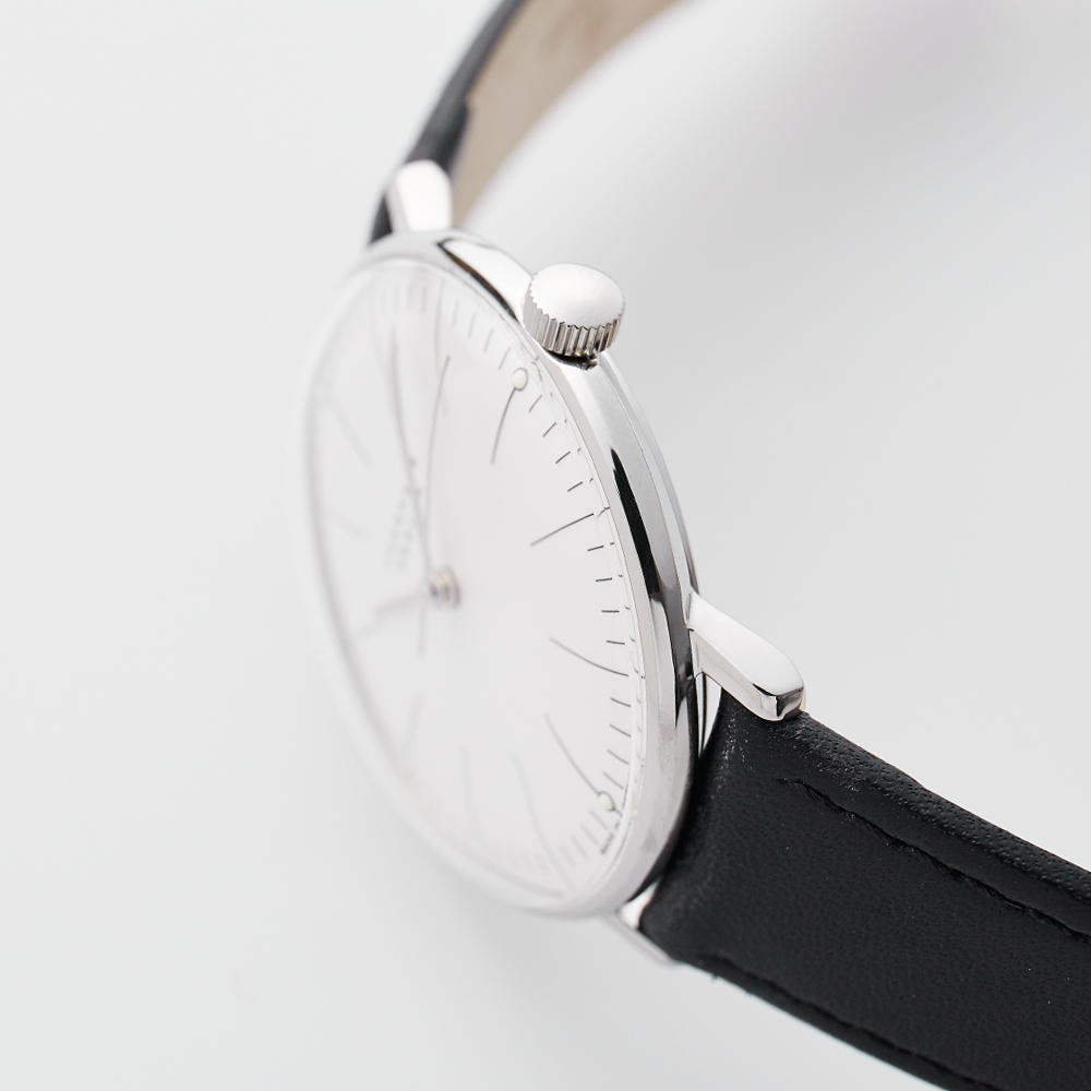 max bill Handaufzug｜Bar index｜White-Black｜JUNGHANS