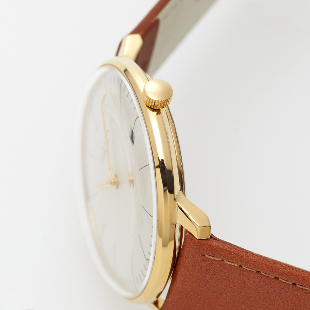 max bill Automatic｜Bar index｜Date｜White-Gold-Light Brown｜JUNGHANS