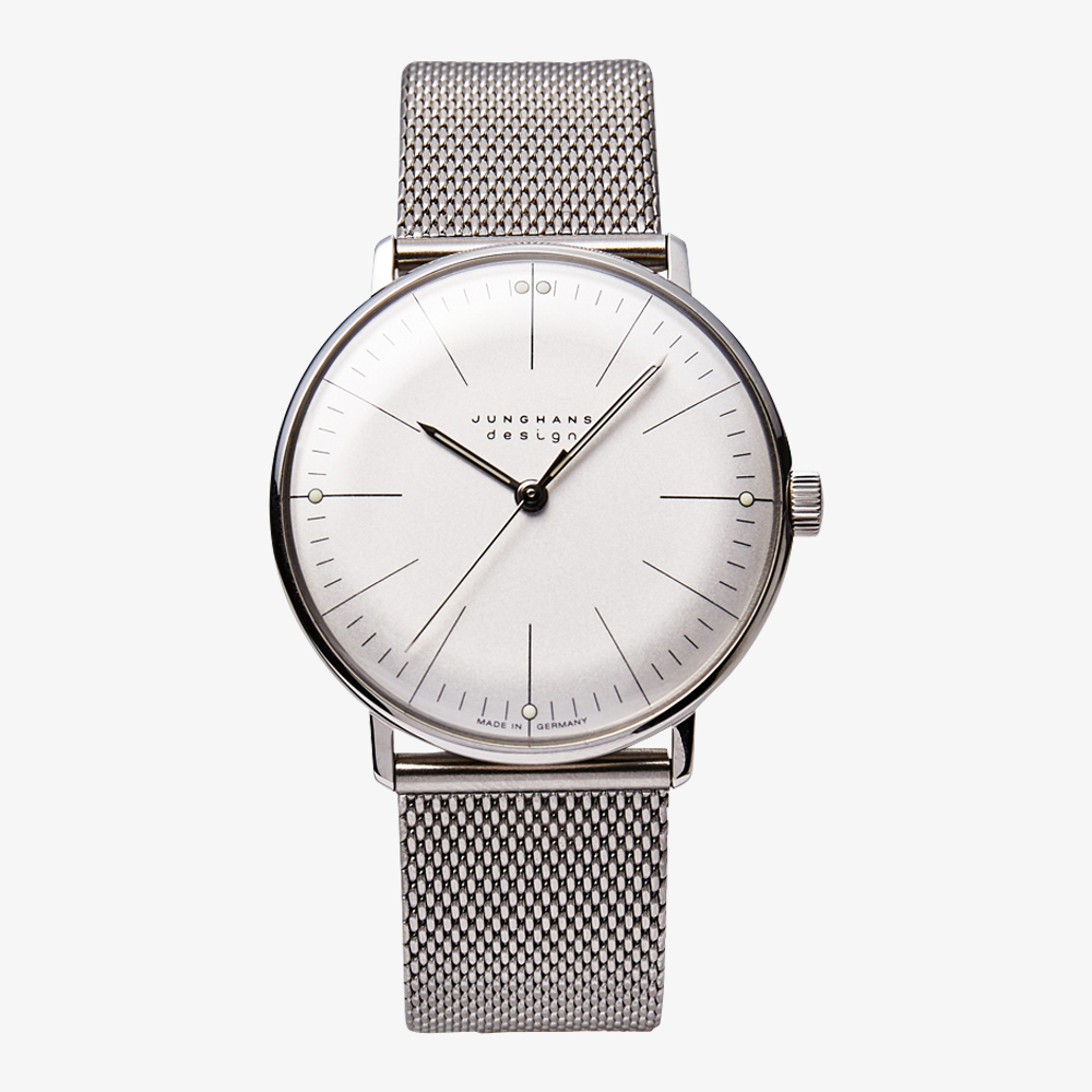 max bill Handaufzug｜Bar index｜White-Silver｜JUNGHANS