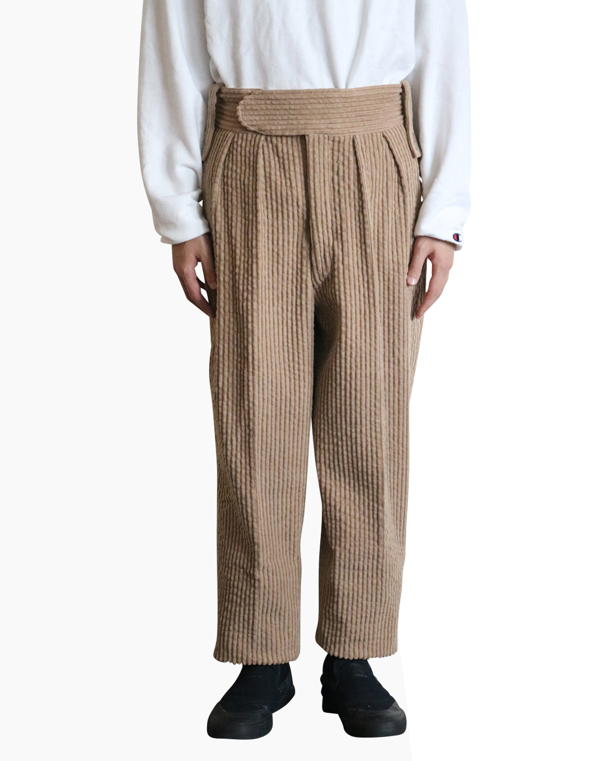 Salt Shrinkage Treatment 3W Corduroy｜BELTLESS - BEIGE｜NEAT