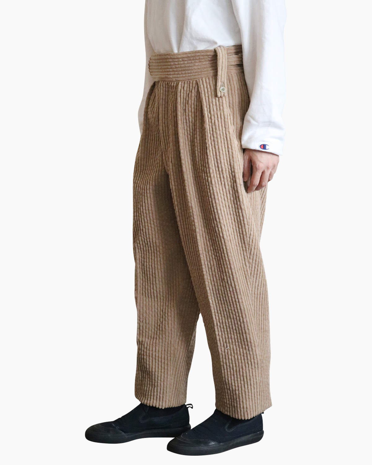 Salt Shrinkage Treatment 3W Corduroy｜BELTLESS - BEIGE｜NEAT