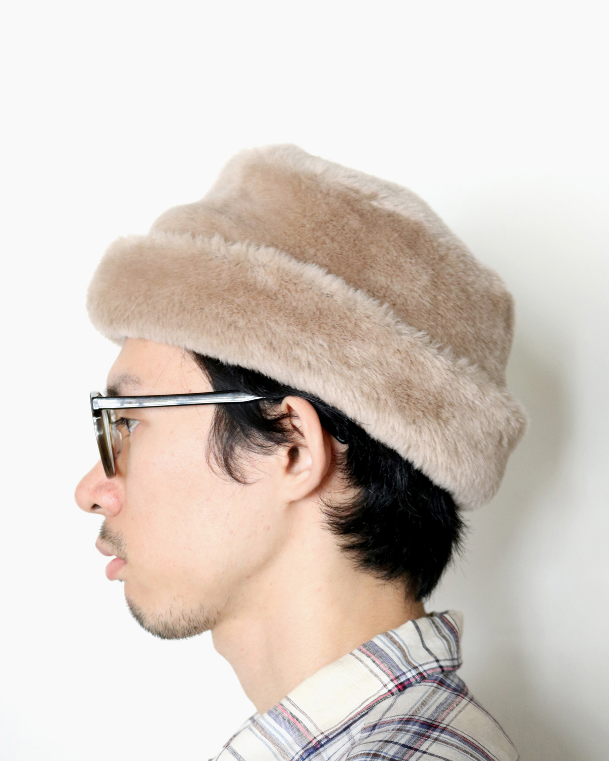 FUR CAP / LIGHT BEIGE｜COMESANDGOES