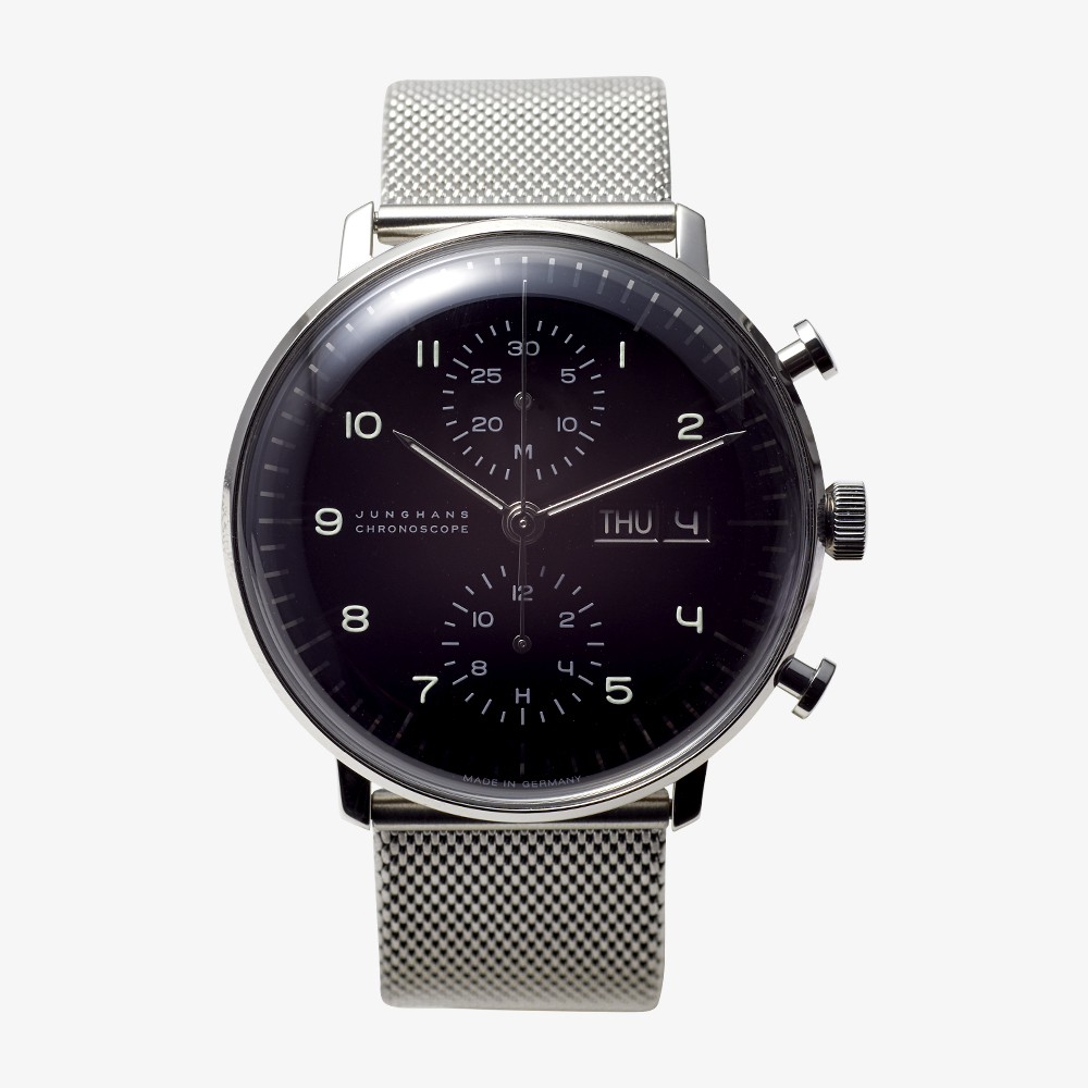 max bill Chronoscope｜Day/Date｜Black-Silver｜JUNGHANS