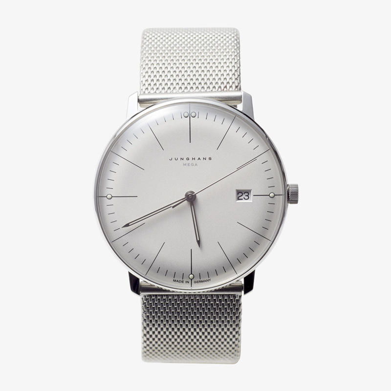 max bill Mega｜Date｜White – Silver｜JUNGHANS