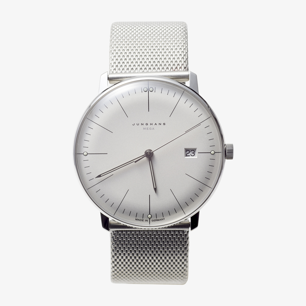 max bill Mega｜Date｜White - Silver｜JUNGHANS