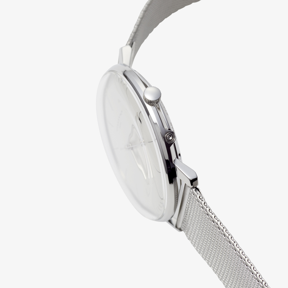 max bill Mega｜Date｜White - Silver｜JUNGHANS