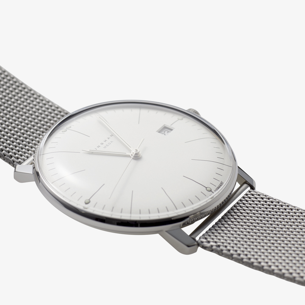 max bill Mega｜Date｜White - Silver｜JUNGHANS