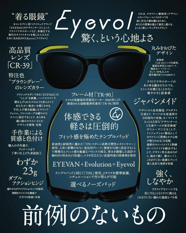 Eyevol｜Launch｜TOPIC｜Continuer Inc.｜メガネ・サングラス｜Select Shop