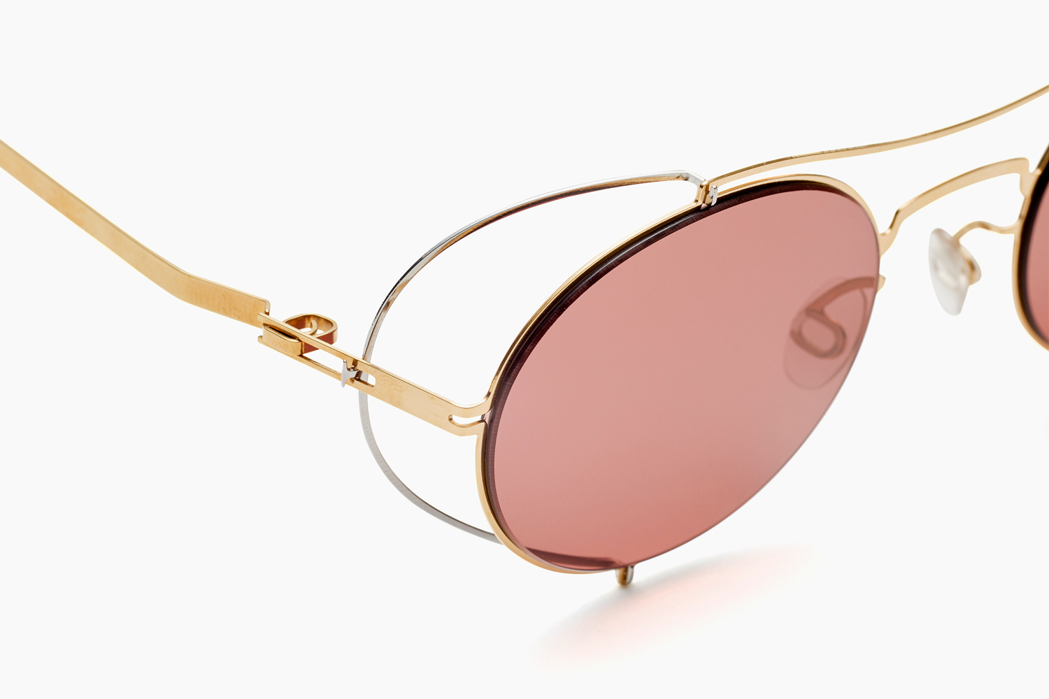 Womens Accessories Sunglasses Mykita X Maison Margiela Square Frame Sunglasses in Gold Metallic 