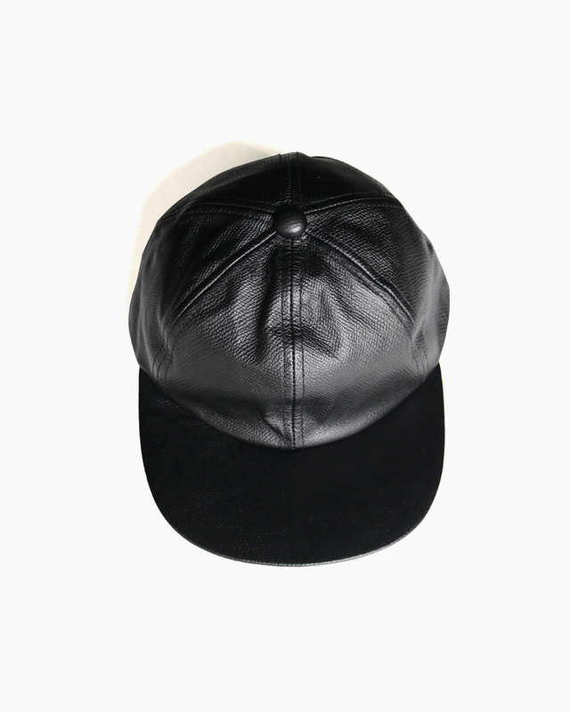 COW LEATHER CAP – Black｜COMESANDGOES