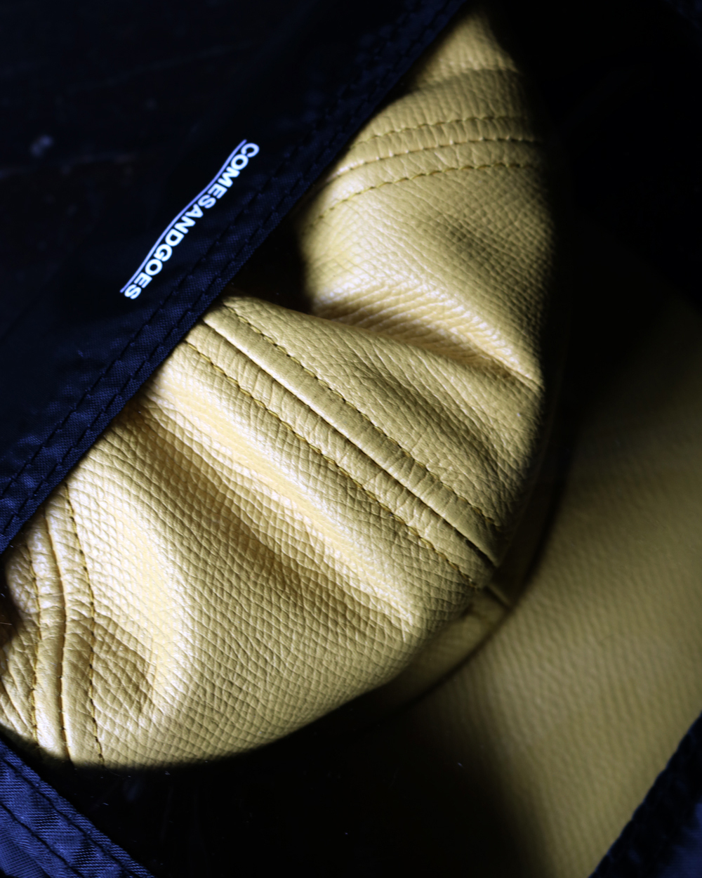 COW LEATHER CAP - Yellow｜COMESANDGOES