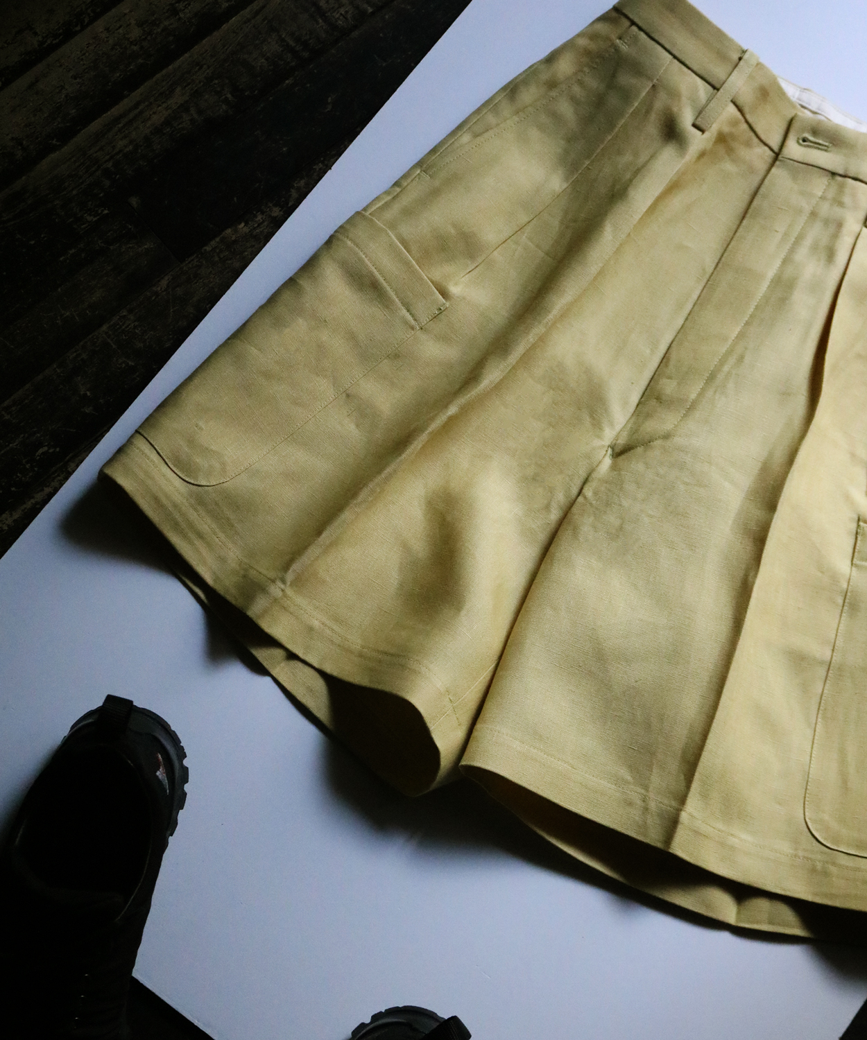 SPENCE BRYSON LINEN｜CARGO SHORTS - Yellow｜NEAT