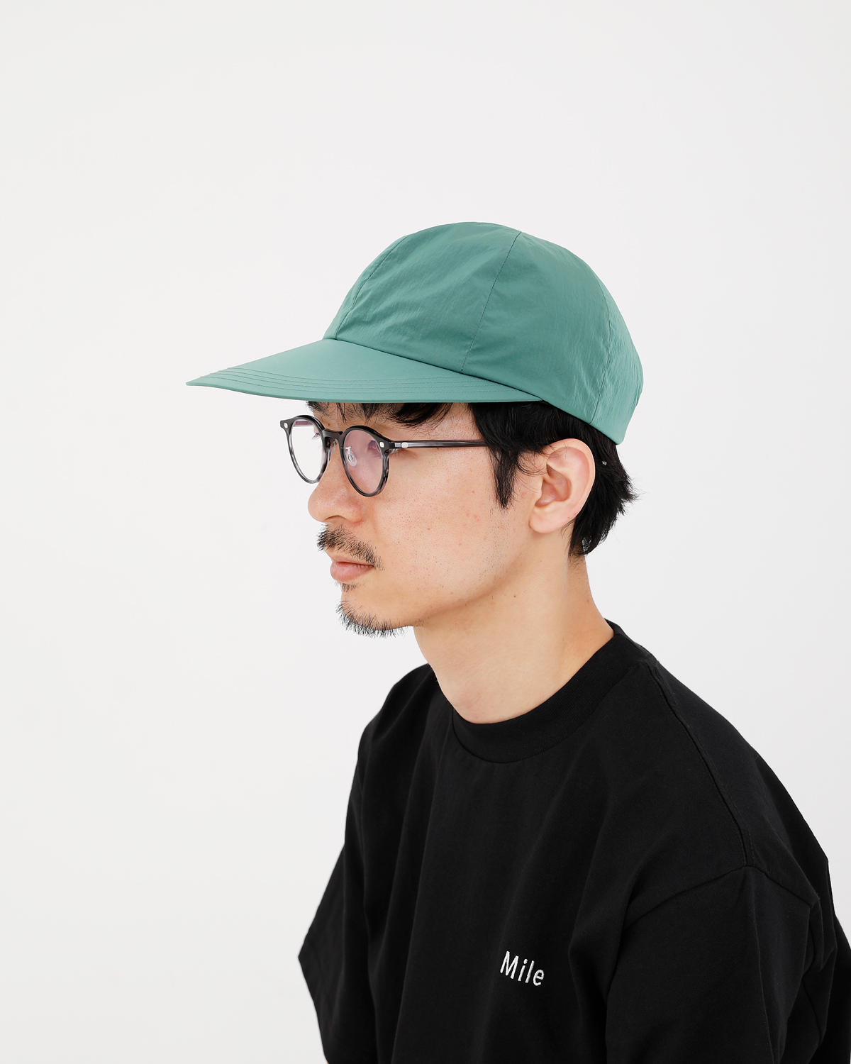 LIGHT NYLON BIG BRIM CAP - Green｜COMESANDGOES