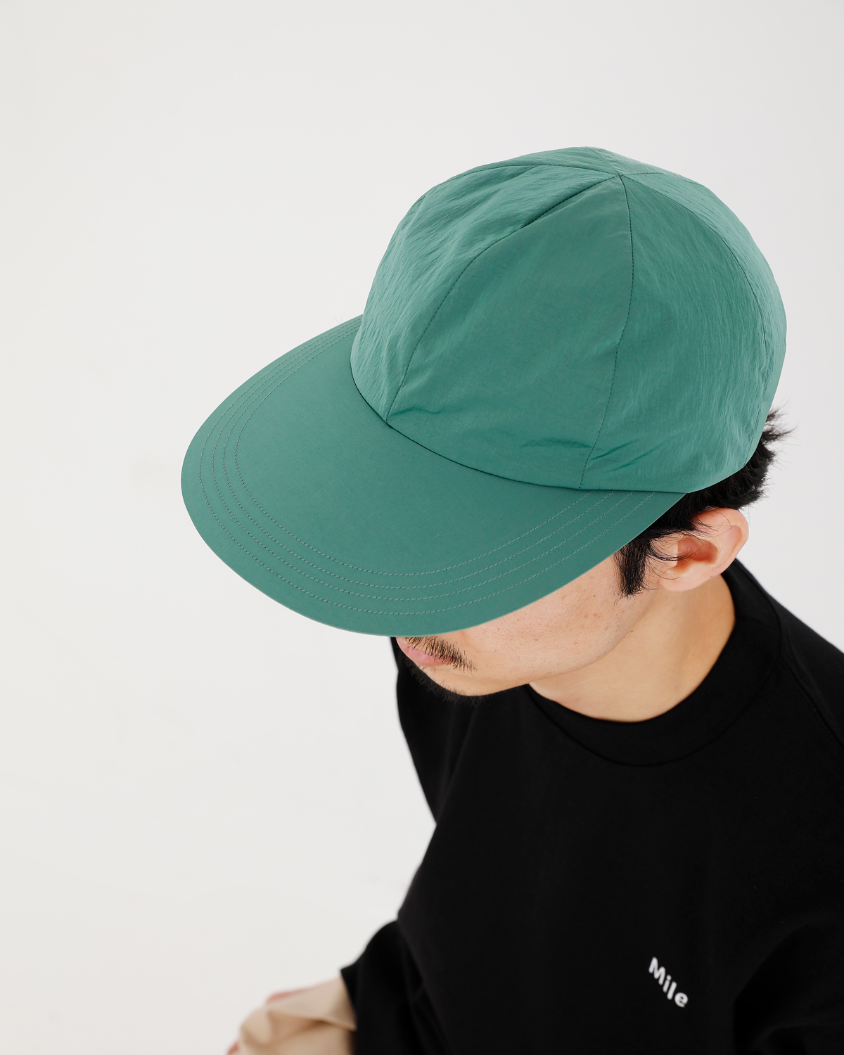 LIGHT NYLON BIG BRIM CAP - Green｜COMESANDGOES