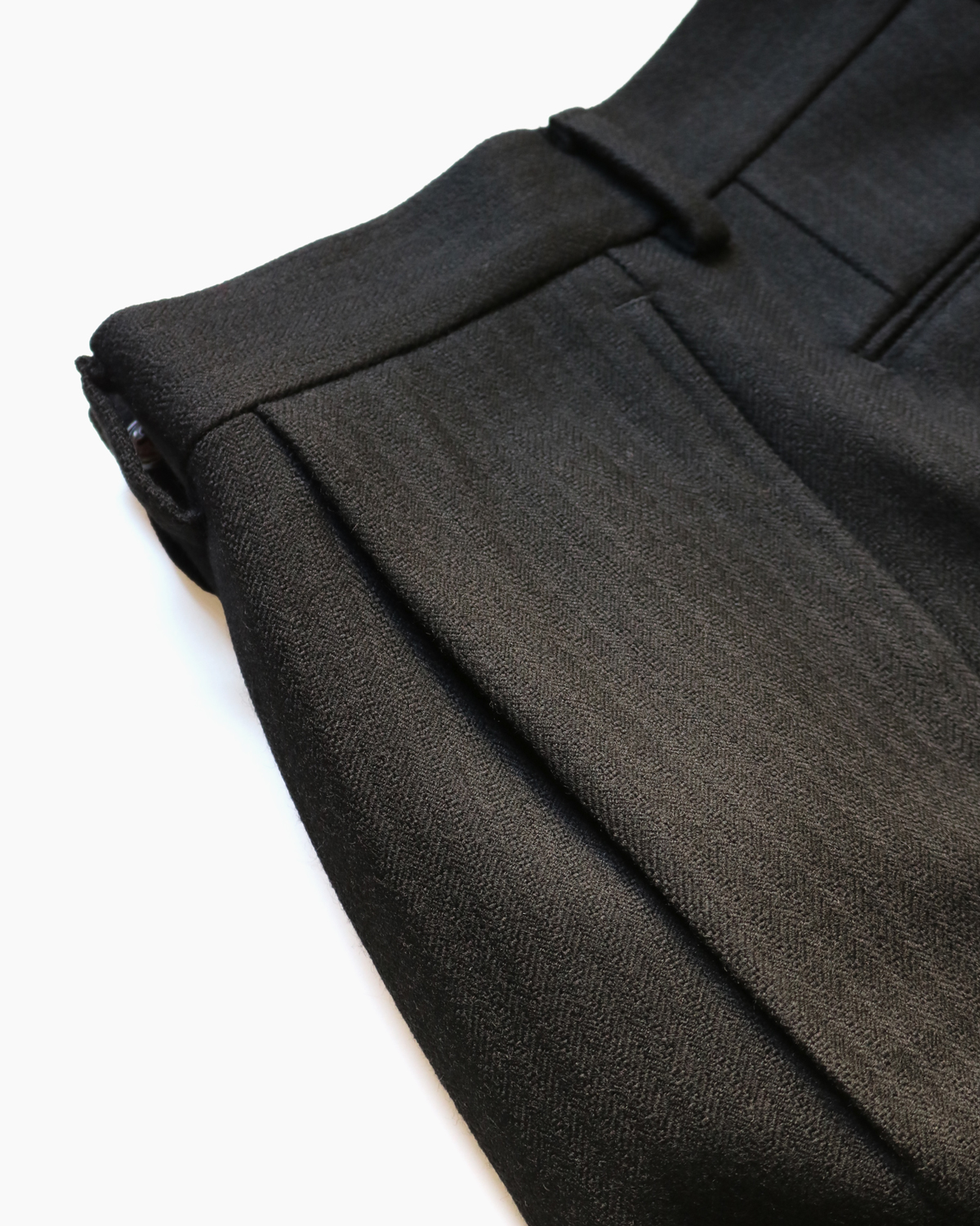 FOX BROTHERS WOOL HERRINGBONE｜STANDARD - Black｜NEAT