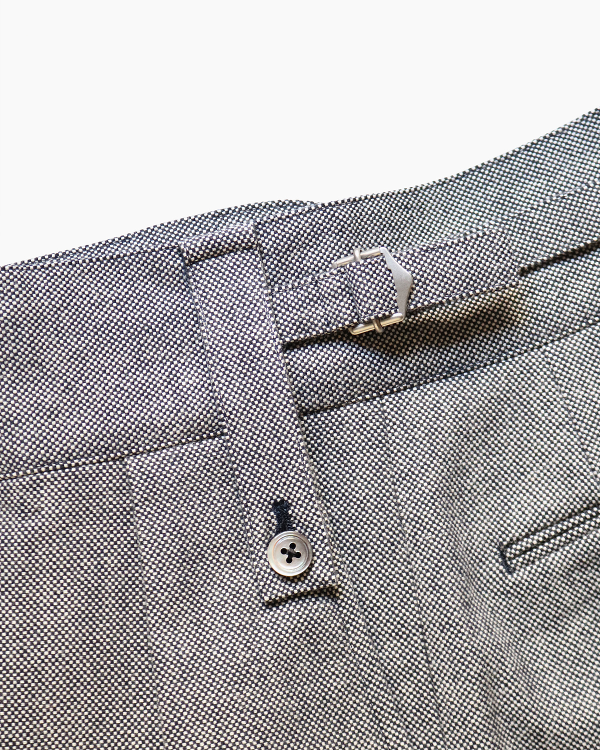 AWC WOOL COTTON OXFORD｜BELTLESS - Navy｜NEAT