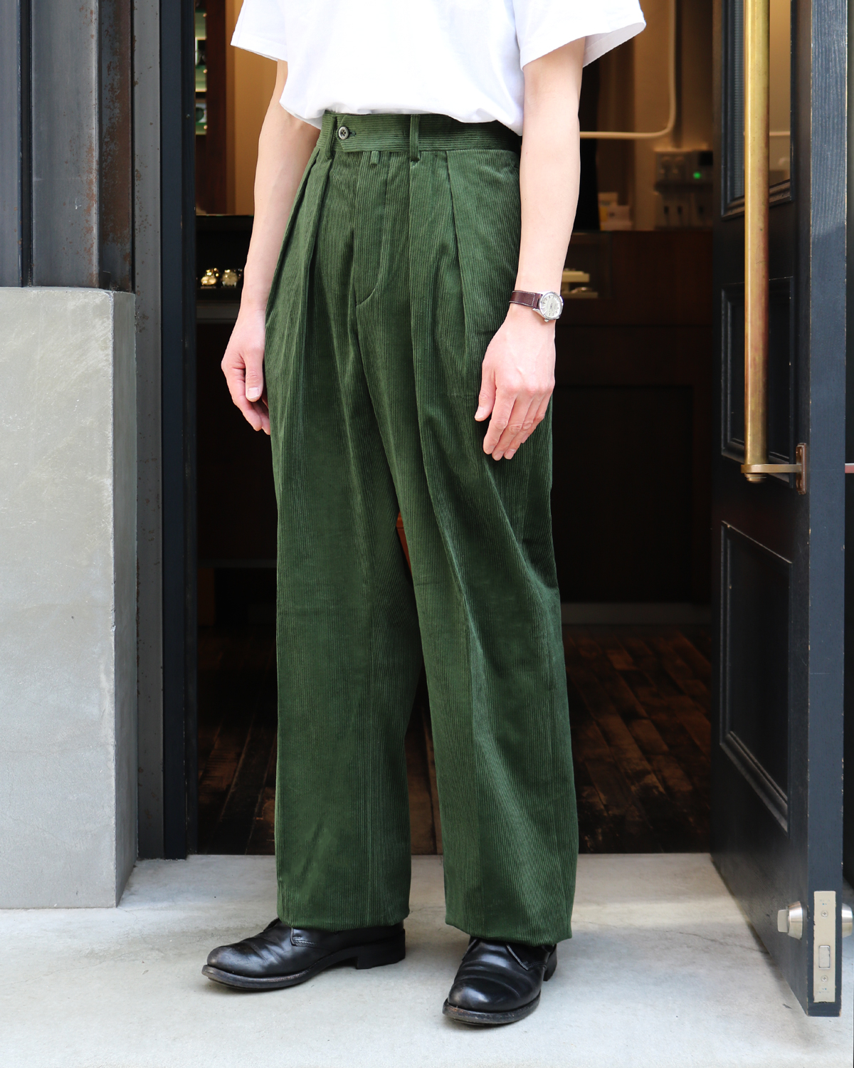 FRENCH CORDUROY｜WIDE - Green｜NEAT