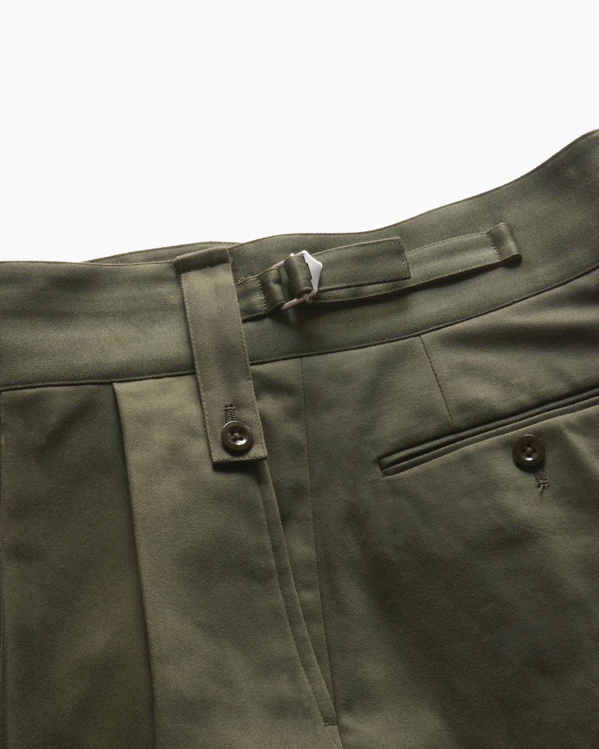 COTTON SATIN │BELTLESS - OLIVE｜NEAT