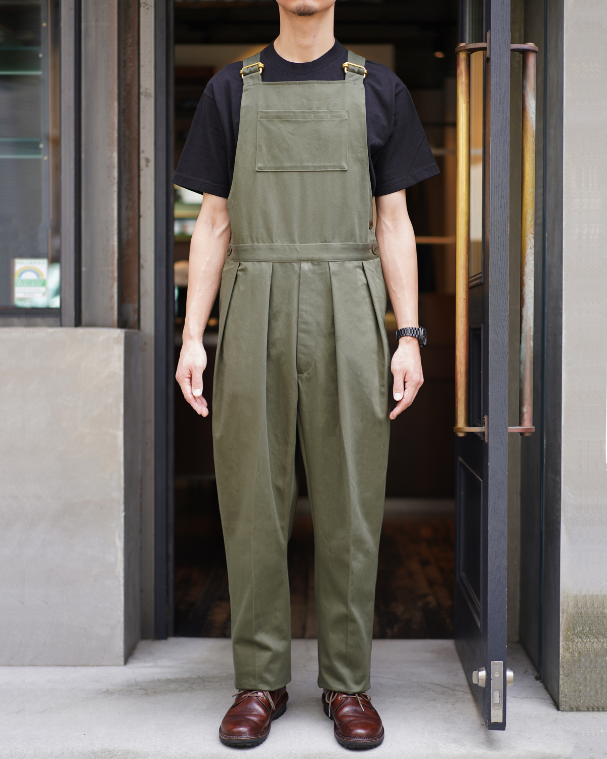 COTTON SATIN │OVERALL - OLIVE｜NEAT