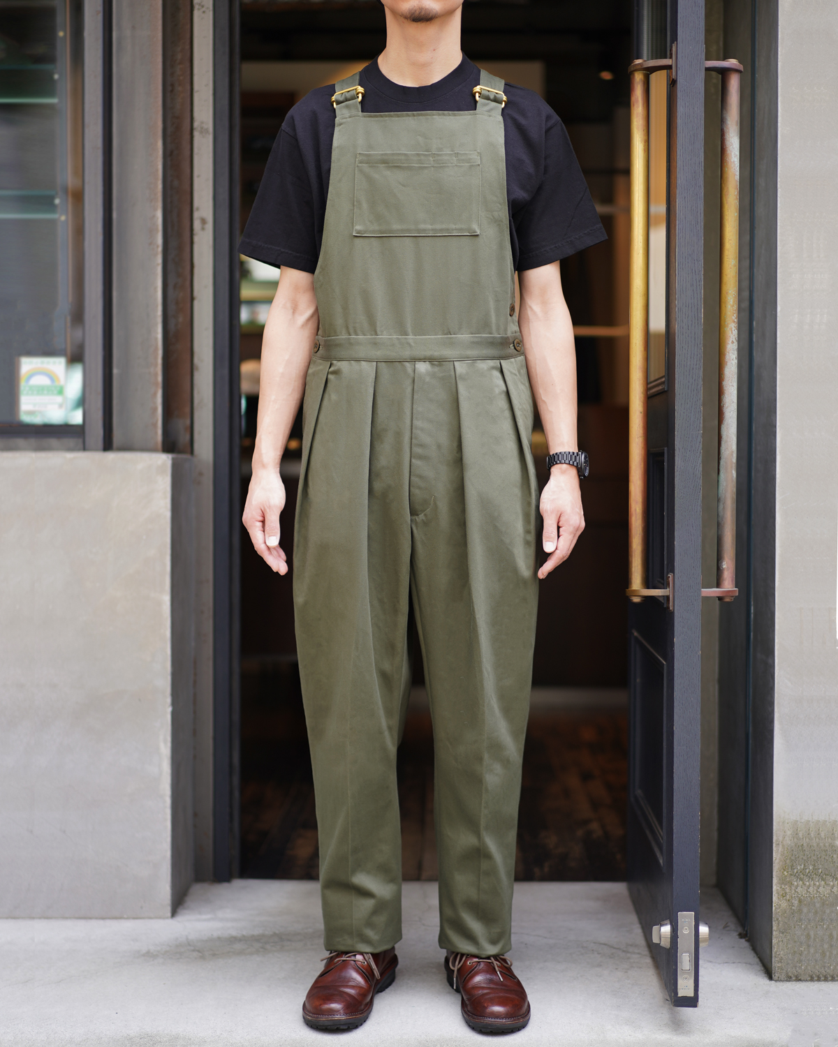 NEAT｜COTTON SATIN │OVERALL - OLIVE｜PRODUCT｜Continuer Inc