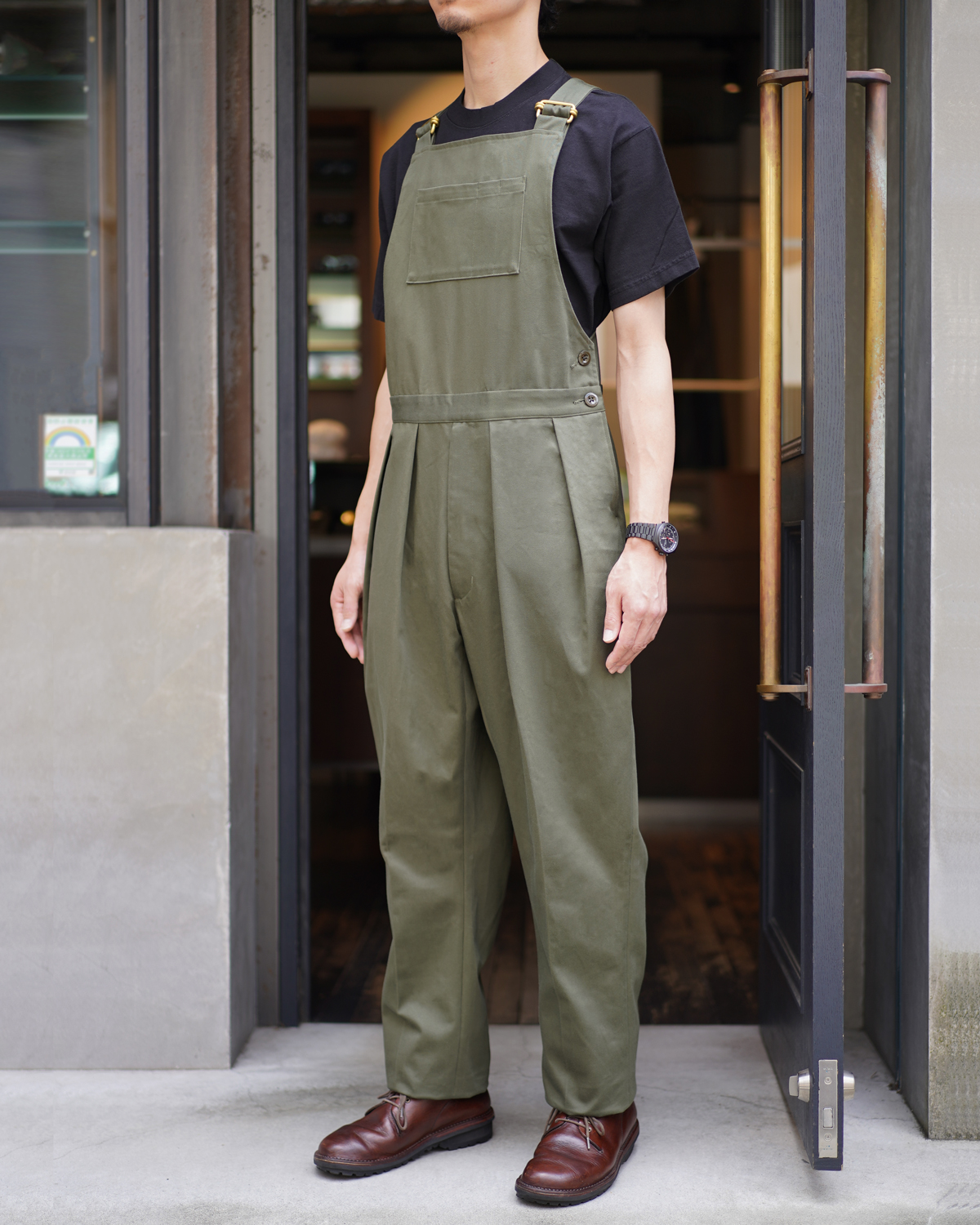 NEAT｜COTTON SATIN │OVERALL - OLIVE｜PRODUCT｜Continuer Inc 