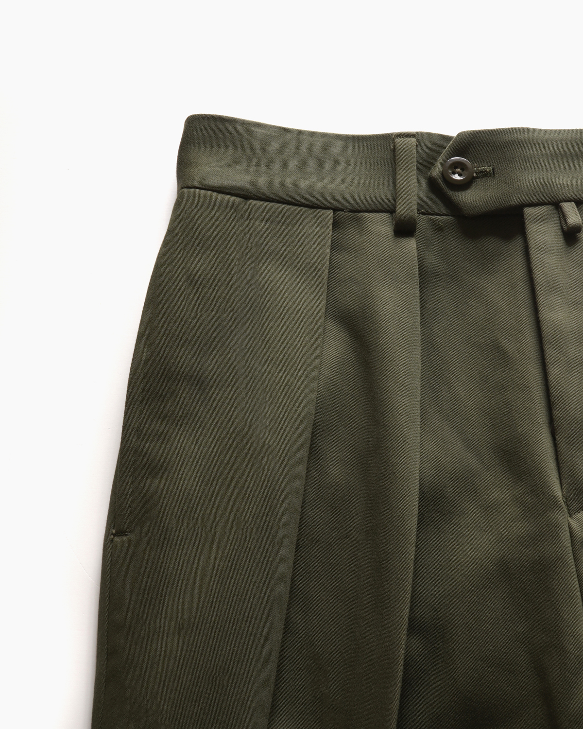 COTTON SATIN │WIDE - OLIVE｜NEAT