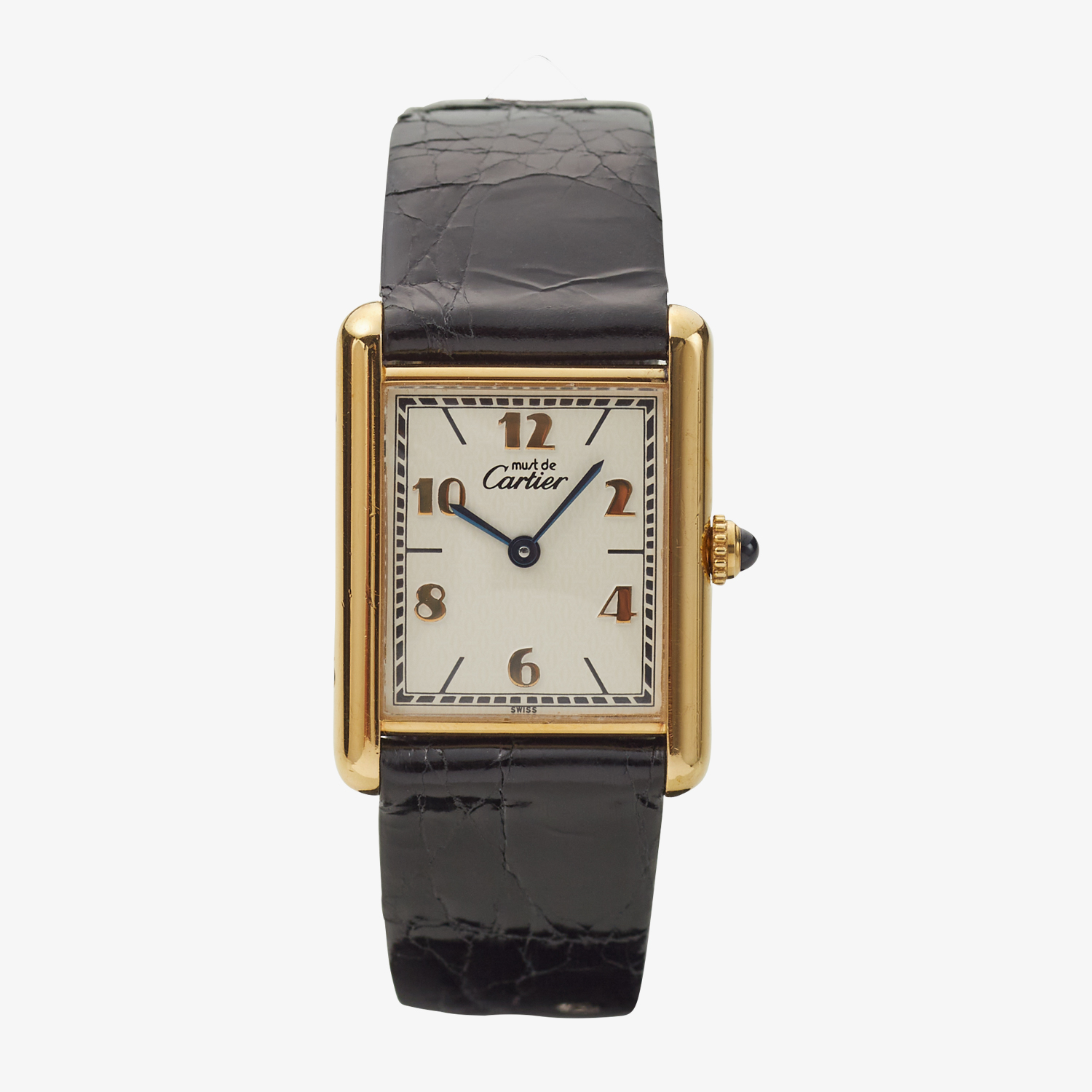 Cartier｜must de Cartier TANK LM｜Six Point Aribic Dial <Bold>｜White - 90's｜Cartier (Vintage Watch)