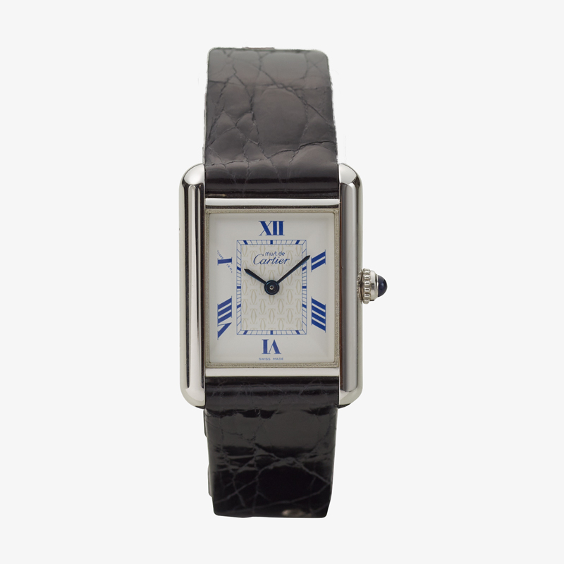 Cartier｜must de Cartier TANK MM｜Six Point Roman Dial <Blue>｜Silver / White – 90’s｜Cartier (Vintage Watch)