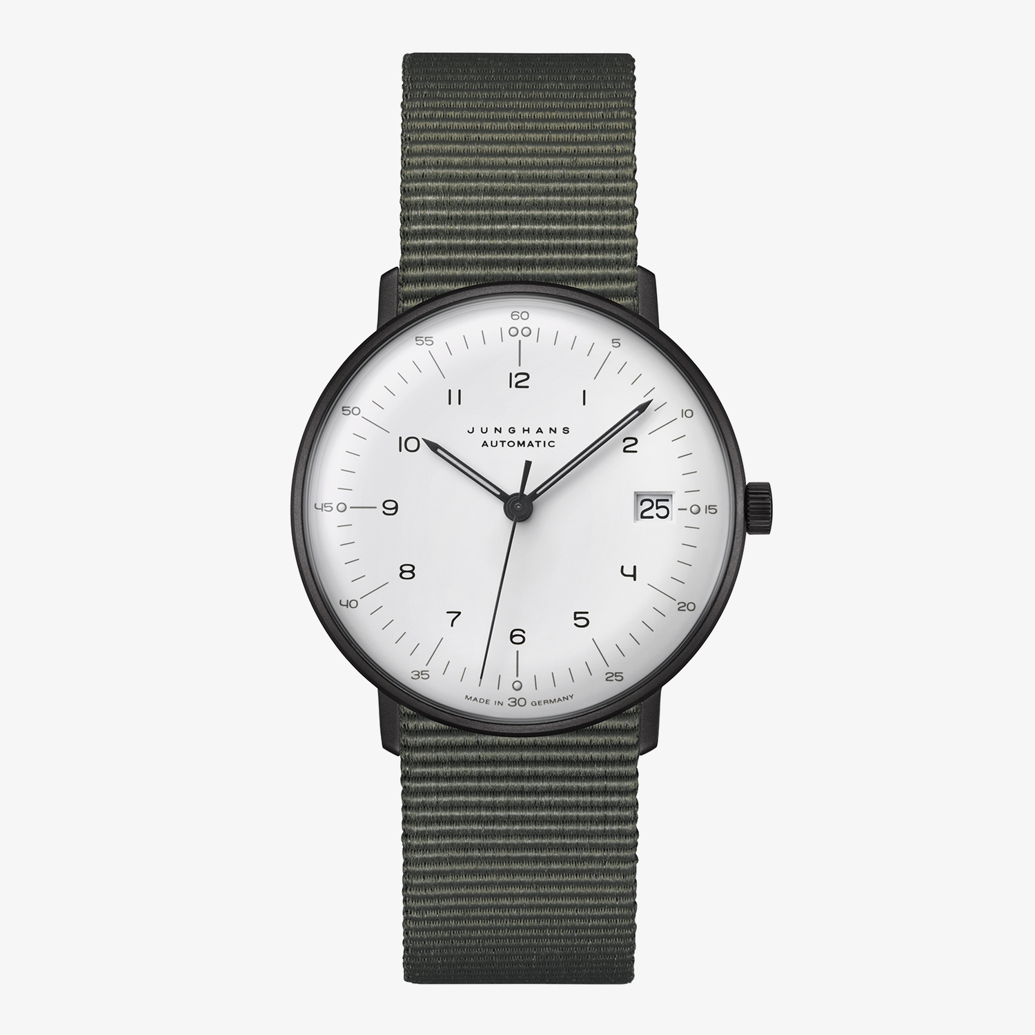 max bill Kleine Automatic｜Arabic numerals index｜Date｜White-Black-Dark Green｜JUNGHANS