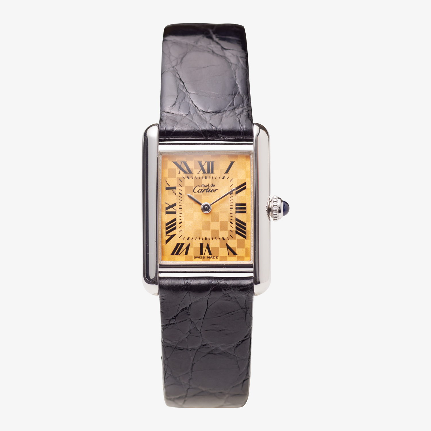 Cartier｜must de Cartier TANK MM｜Orange Check Roman Dial｜Orange- 90’s｜Cartier (Vintage Watch)