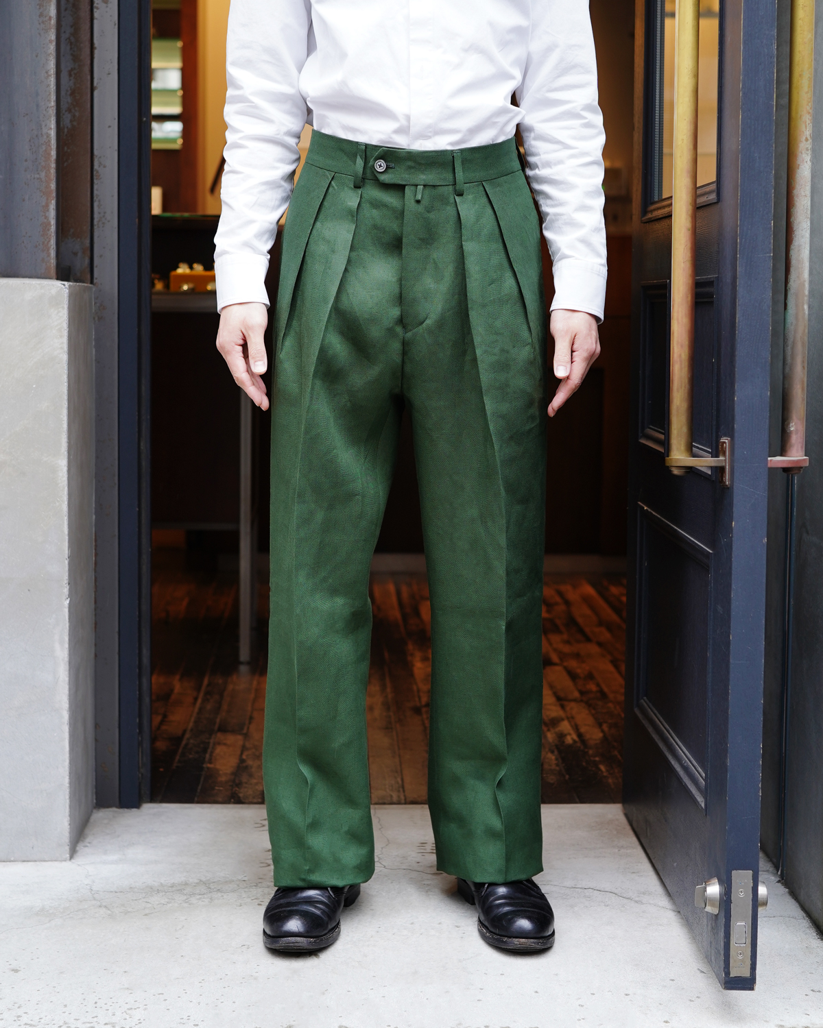 SPENCE BRYSON LINEN｜WIDE - Green｜NEAT