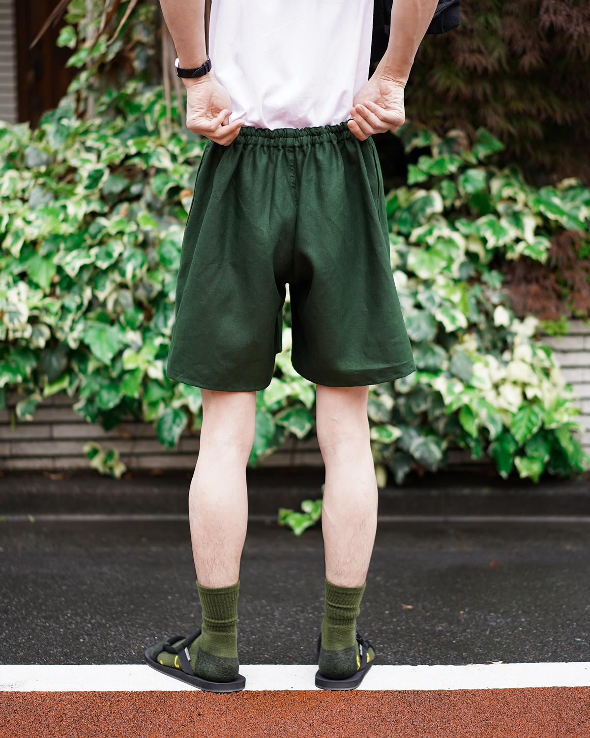 SPENCE BRYSON LINEN｜CLASSIC SWIM SHORTS - Green｜NEAT