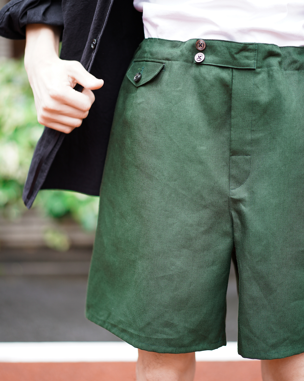 SPENCE BRYSON LINEN｜CLASSIC SWIM SHORTS - Green｜NEAT