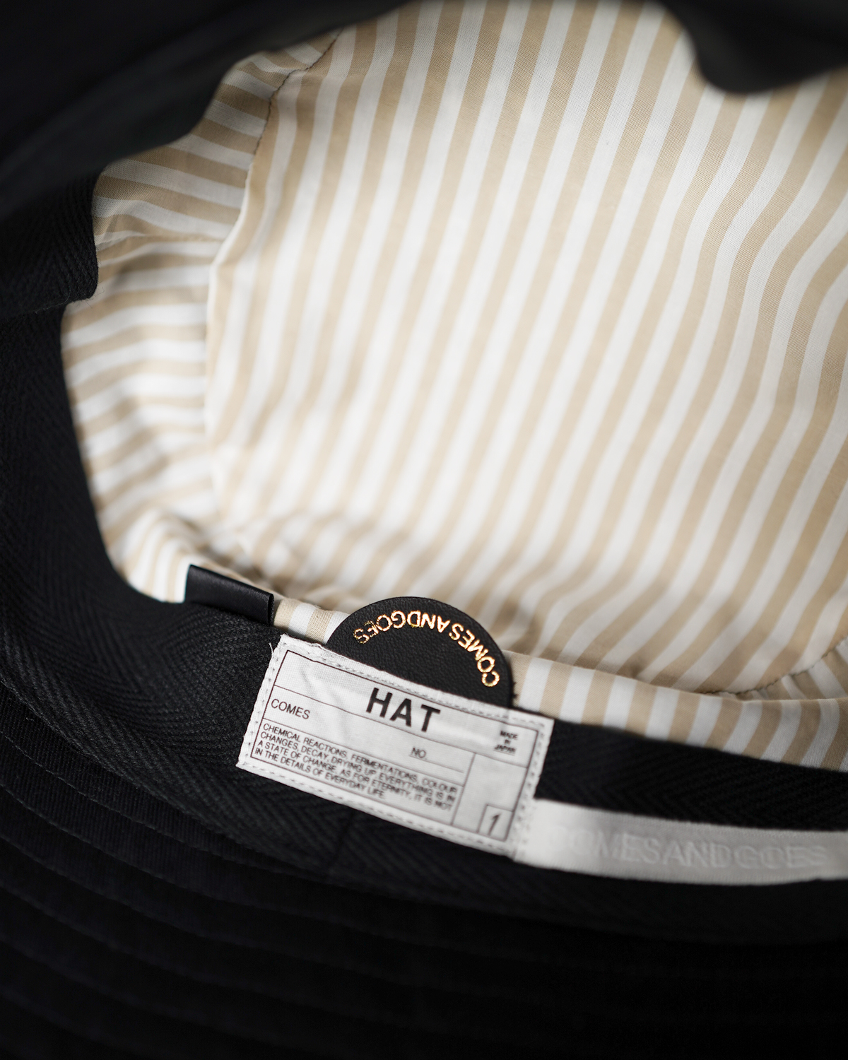 WATER PROOF DOWN BRIM HAT - Black｜COMESANDGOES