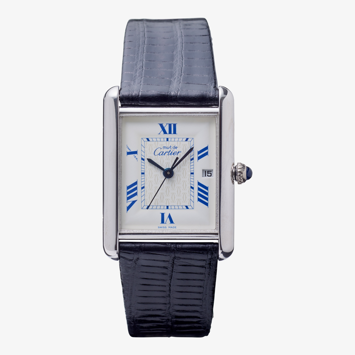 Cartier｜must de Cartier TANK LL｜Six Point Roman Dial ｜Date｜Silver / White – 90’s｜Cartier (Vintage Watch)