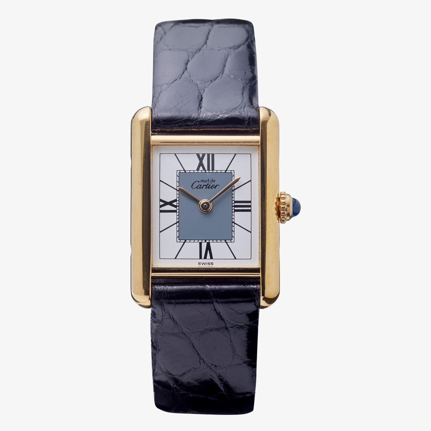 Cartier｜must de Cartier TANK SM｜Four Point Roman Dial ｜Grey - 90's｜Cartier (Vintage Watch)