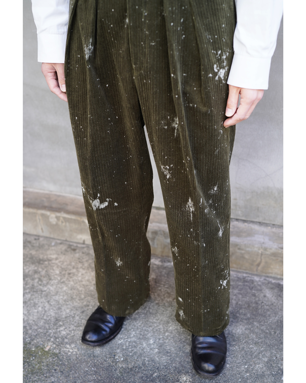 PONTOGLIO SPLASH PRINT CORDUROY｜WIDE - Olive｜NEAT