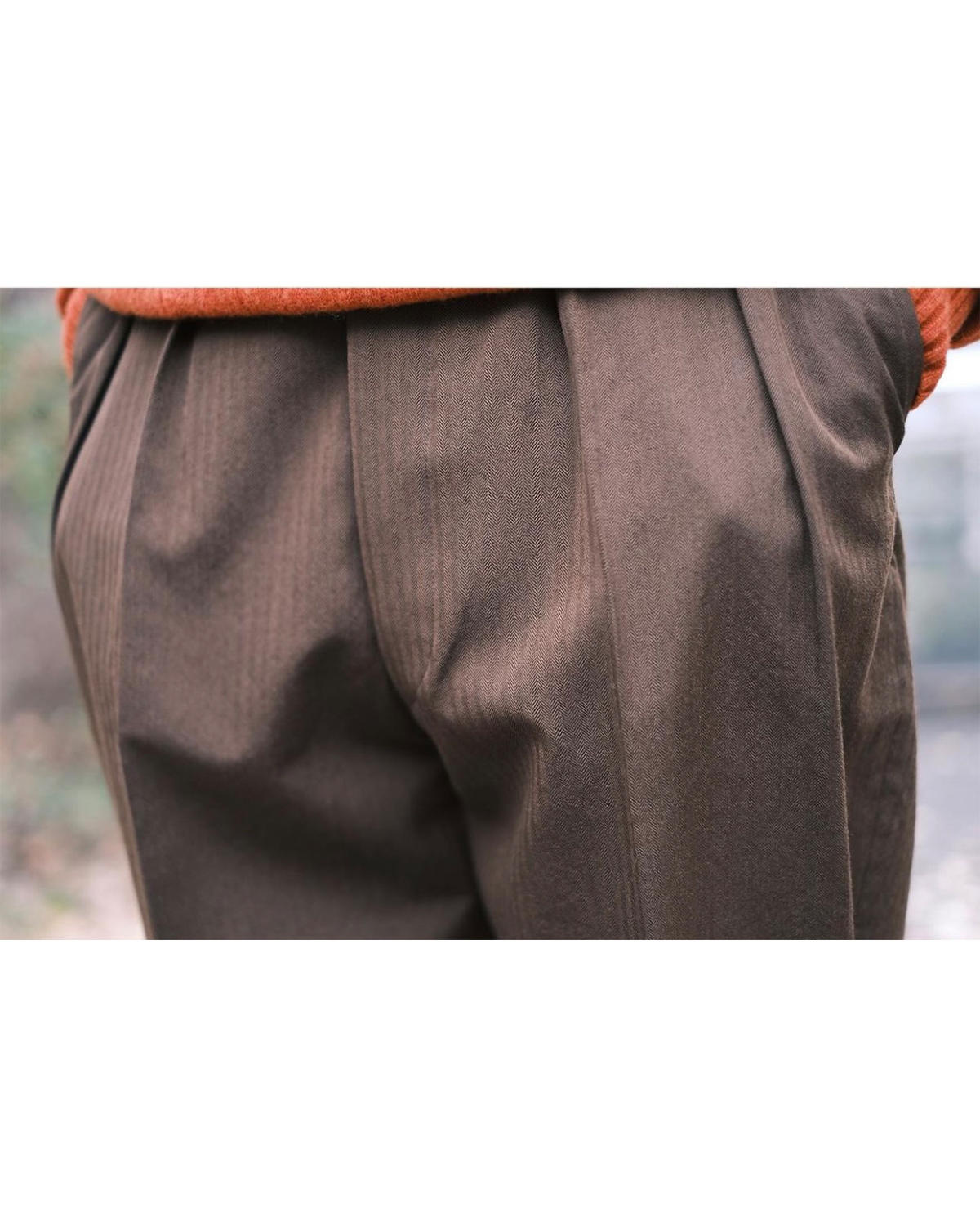 UNFINISHED WOOL HERRINGBONE｜STANDARD - Khaki｜NEAT