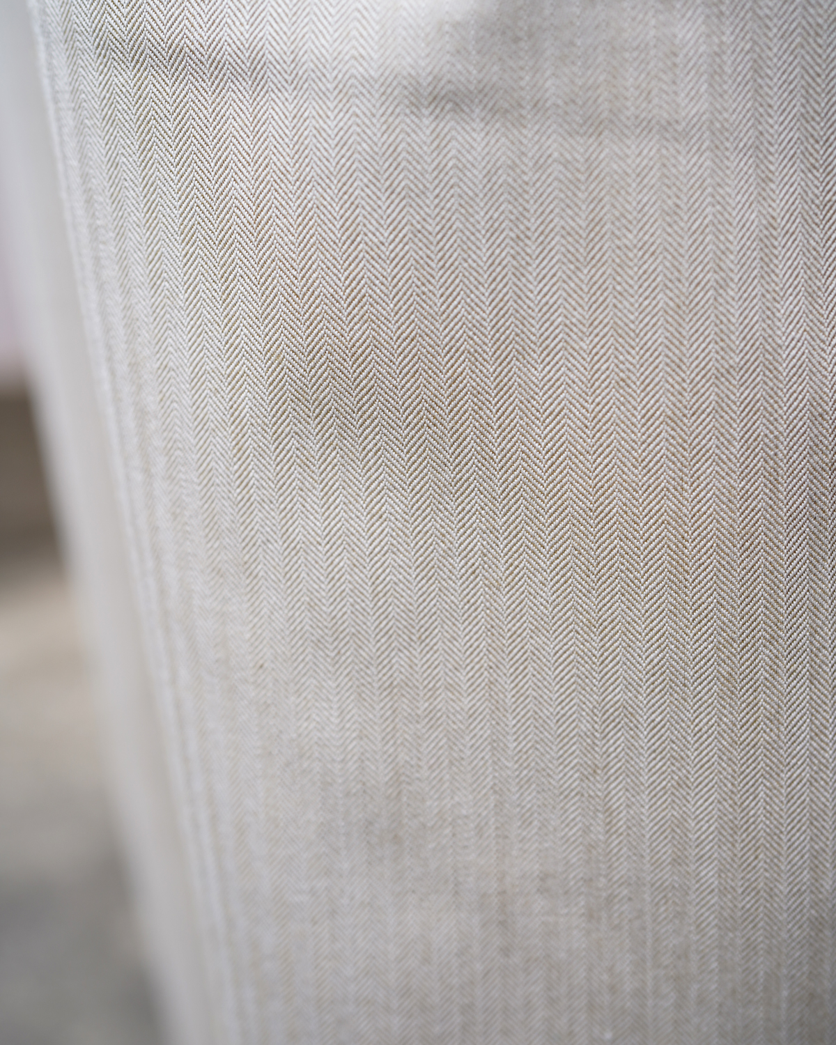 UNFINISHED WOOL HERRINGBONE｜WIDE - Ivory｜NEAT