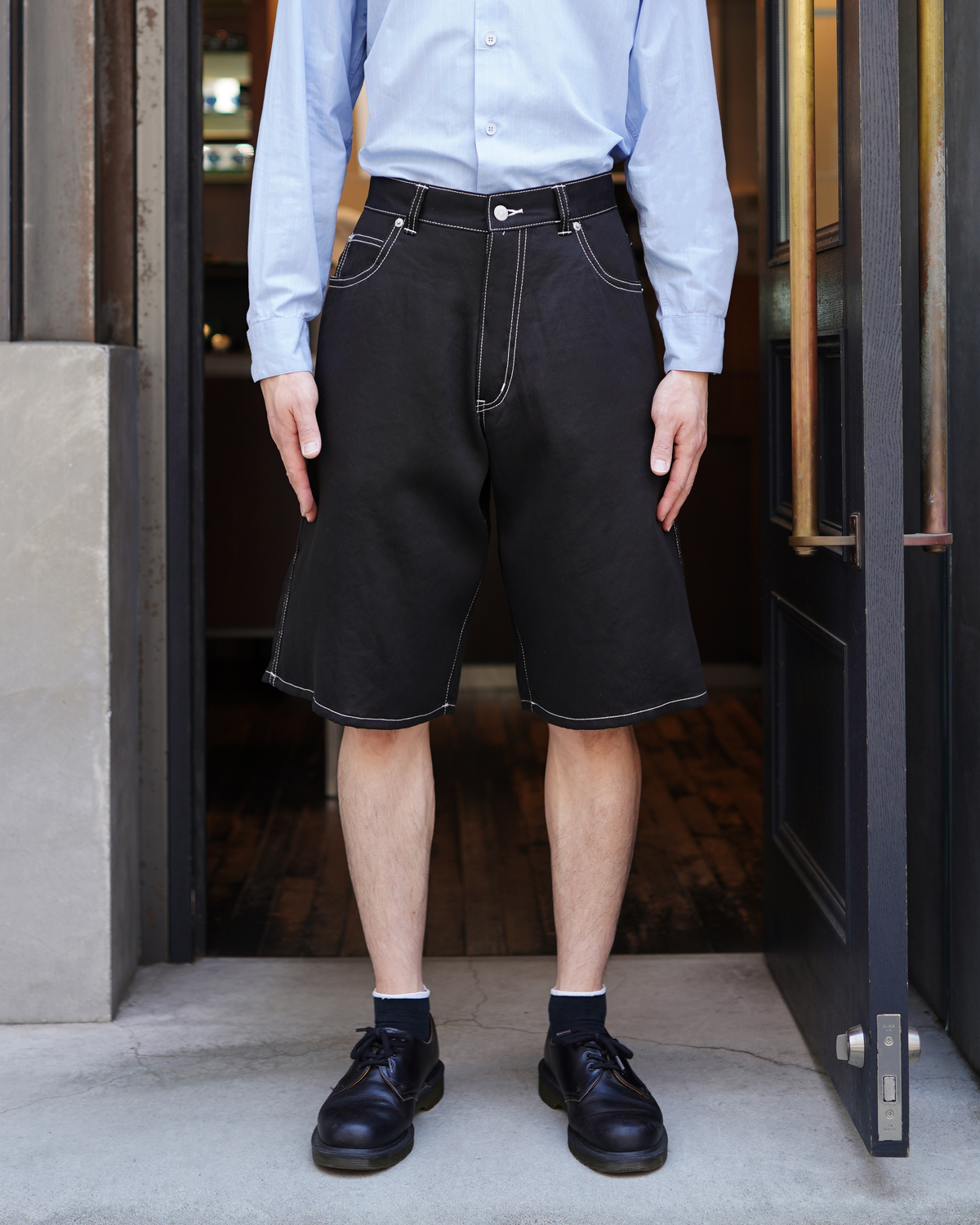 LYOCELL CHINO｜BEACH LOOSE SHORTS - Black｜NEAT