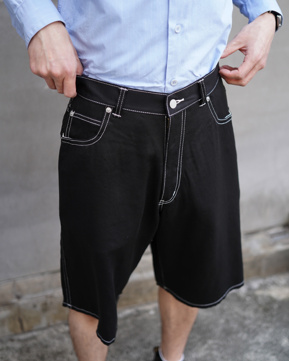 LYOCELL CHINO｜BEACH LOOSE SHORTS - Black｜NEAT