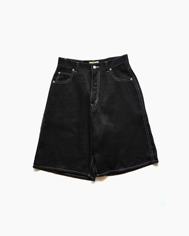 LYOCELL CHINO｜BEACH LOOSE SHORTS – Black｜NEAT