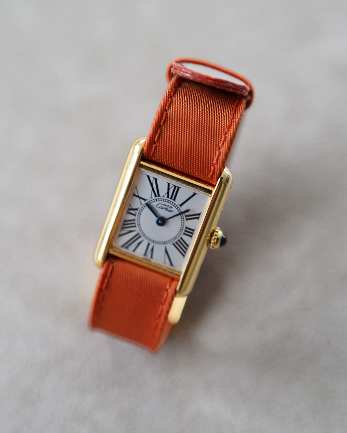 Cartier｜must de Cartier TANK SM｜OPARAN - 90's + CES LIMONTA BAND 15mm ORN/GD｜Cartier (Vintage Watch)