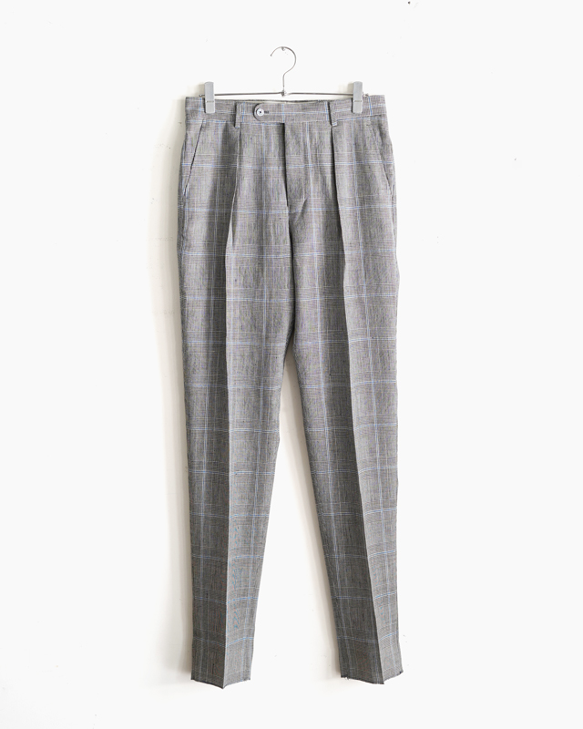 Lanificio Luigi Ricceri GLEN CHECK｜ONE TUCK – Gray｜NEAT